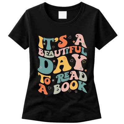 Cute Groovy National Read A Book Day Funny Book Lover Womens T-Shirt