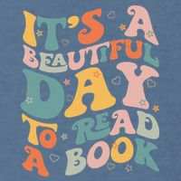 Cute Groovy National Read A Book Day Funny Book Lover Garment-Dyed Sweatshirt