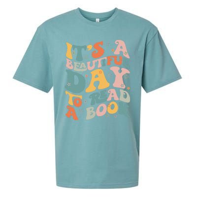 Cute Groovy National Read A Book Day Funny Book Lover Sueded Cloud Jersey T-Shirt