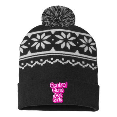 Control Guns Not Girl Rights Feminist USA-Made Snowflake Beanie