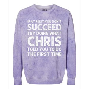 Chris Gift Name Personalized Birthday Funny Christmas Joke Colorblast Crewneck Sweatshirt