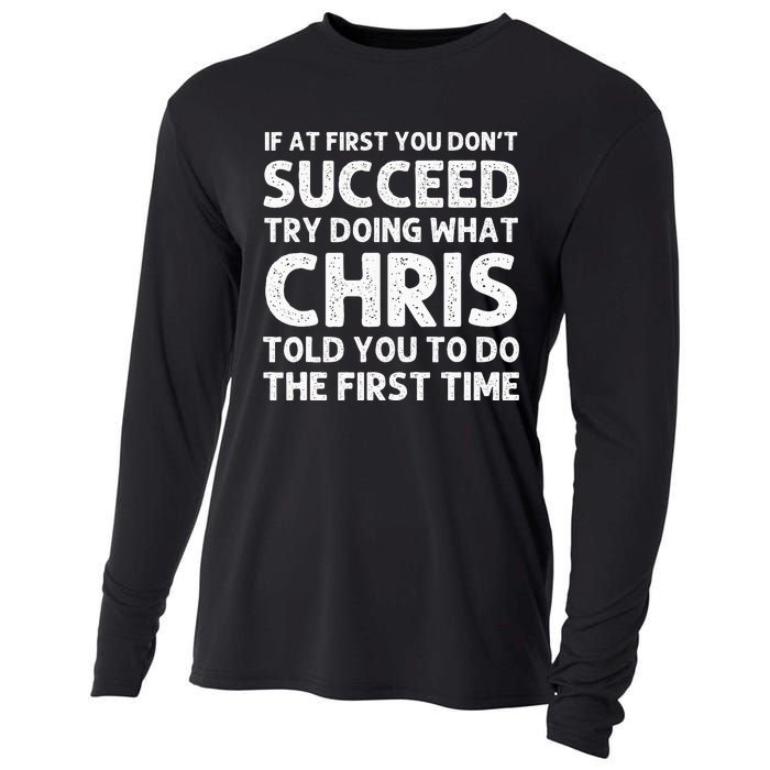 Chris Gift Name Personalized Birthday Funny Christmas Joke Cooling Performance Long Sleeve Crew