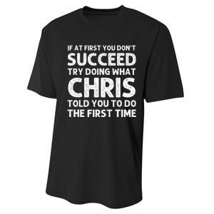 Chris Gift Name Personalized Birthday Funny Christmas Joke Performance Sprint T-Shirt