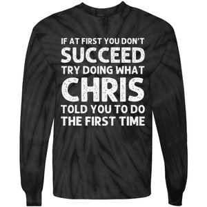 Chris Gift Name Personalized Birthday Funny Christmas Joke Tie-Dye Long Sleeve Shirt