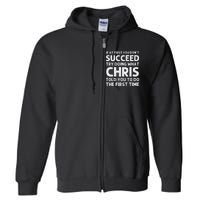 Chris Gift Name Personalized Birthday Funny Christmas Joke Full Zip Hoodie