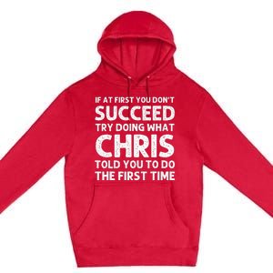 Chris Gift Name Personalized Birthday Funny Christmas Joke Premium Pullover Hoodie