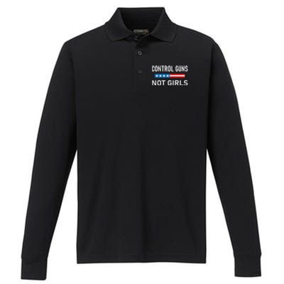 Control Guns Not Political Activism Performance Long Sleeve Polo