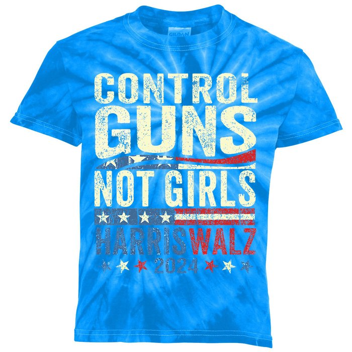 Control Guns Not Girl Rights Harriswaltz 2024 Kids Tie-Dye T-Shirt