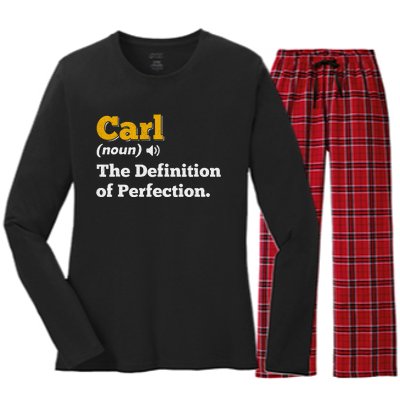 Carl Gift Name Personalized Birthday Funny Christmas Joke Women's Long Sleeve Flannel Pajama Set 