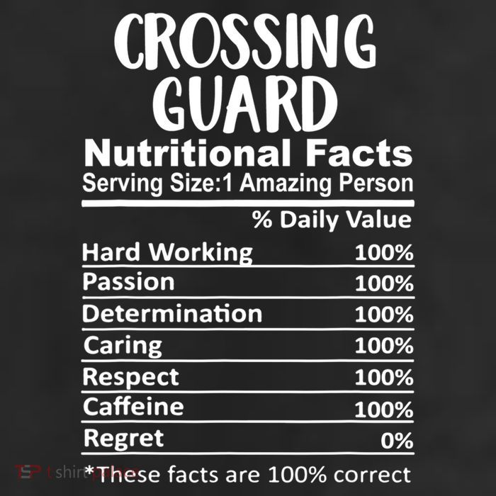 Crossing Guard Nutrition Facts Funny 7 Panel Mesh Trucker Snapback Hat