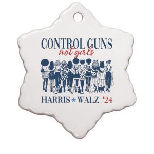 Control Guns Not Girl Ceramic Star Ornament