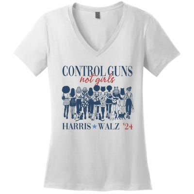 Control Guns Not Girl Women's V-Neck T-Shirt