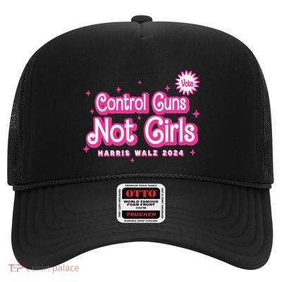 Control Guns Not Girl High Crown Mesh Back Trucker Hat