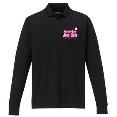 Control Guns Not Girl Performance Long Sleeve Polo