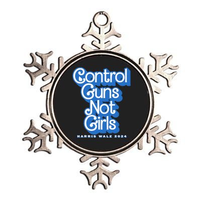 Control Guns Not Girl Harris Walz 2024 Blue Metallic Star Ornament