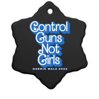 Control Guns Not Girl Harris Walz 2024 Blue Ceramic Star Ornament