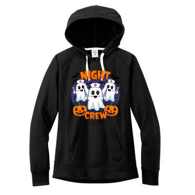 Cute Ghost Nurse Night Shift Crew Medical Humor Halloween Gift Women's Fleece Hoodie