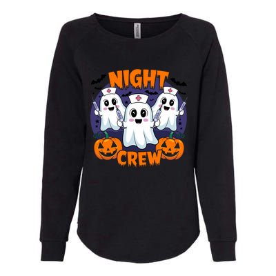 Cute Ghost Nurse Night Shift Crew Medical Humor Halloween Gift Womens California Wash Sweatshirt