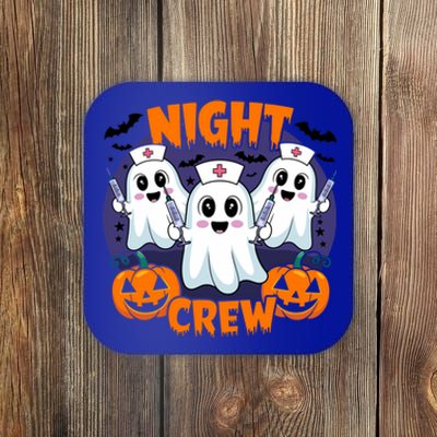 Cute Ghost Nurse Night Shift Crew Medical Humor Halloween Gift Coaster