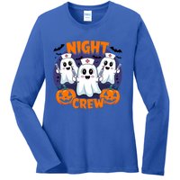 Cute Ghost Nurse Night Shift Crew Medical Humor Halloween Gift Ladies Long Sleeve Shirt