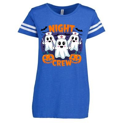 Cute Ghost Nurse Night Shift Crew Medical Humor Halloween Gift Enza Ladies Jersey Football T-Shirt