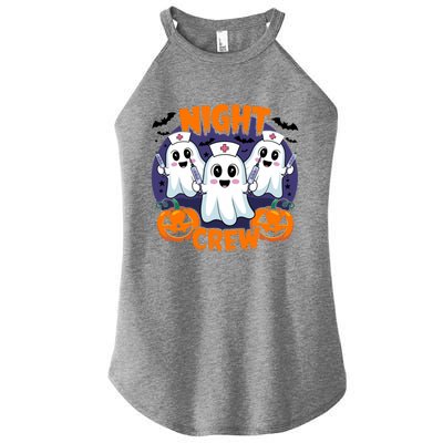 Cute Ghost Nurse Night Shift Crew Medical Humor Halloween Gift Women’s Perfect Tri Rocker Tank