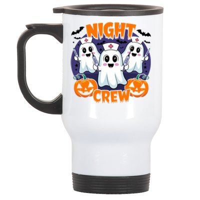 Cute Ghost Nurse Night Shift Crew Medical Humor Halloween Gift Stainless Steel Travel Mug