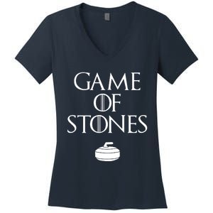 Curler Game Of Stones Curling Women's V-Neck T-Shirt