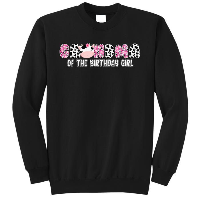 Cow Grandma Of The Birthday Cow Farm Birthday Family Sweatshirt