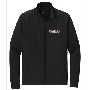 Cow Grandma Of The Birthday Cow Farm Birthday Family Stretch Full-Zip Cadet Jacket