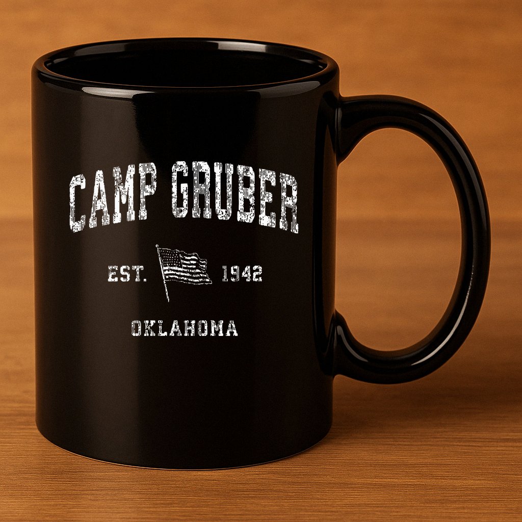 Camp Gruber Oklahoma Ok 11oz C Handle Ceramic Mug