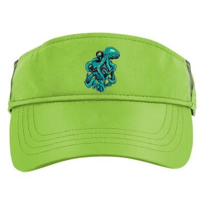 Cool Grunge Octopus Skull Adult Drive Performance Visor