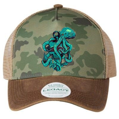 Cool Grunge Octopus Skull Legacy Tie Dye Trucker Hat