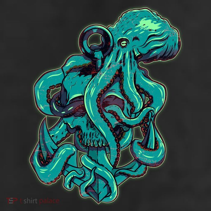 Cool Grunge Octopus Skull Cool Comfort Performance Bucket Hat