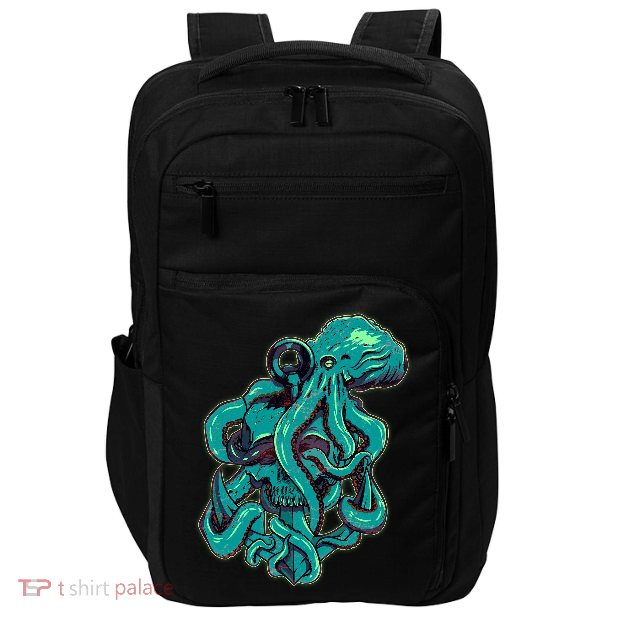 Cool Grunge Octopus Skull Impact Tech Backpack