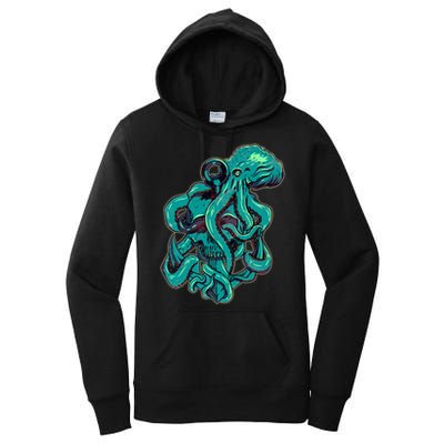Cool Grunge Octopus Skull Women's Pullover Hoodie