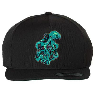 Cool Grunge Octopus Skull Wool Snapback Cap