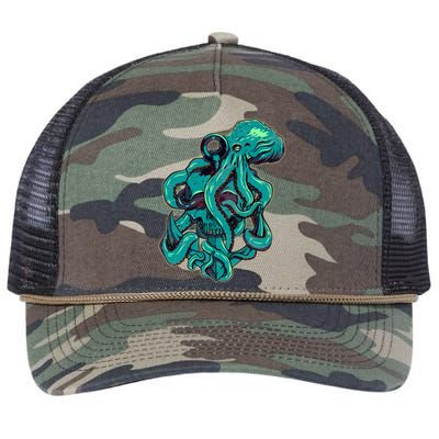 Cool Grunge Octopus Skull Retro Rope Trucker Hat Cap