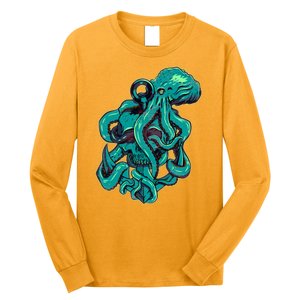 Cool Grunge Octopus Skull Long Sleeve Shirt