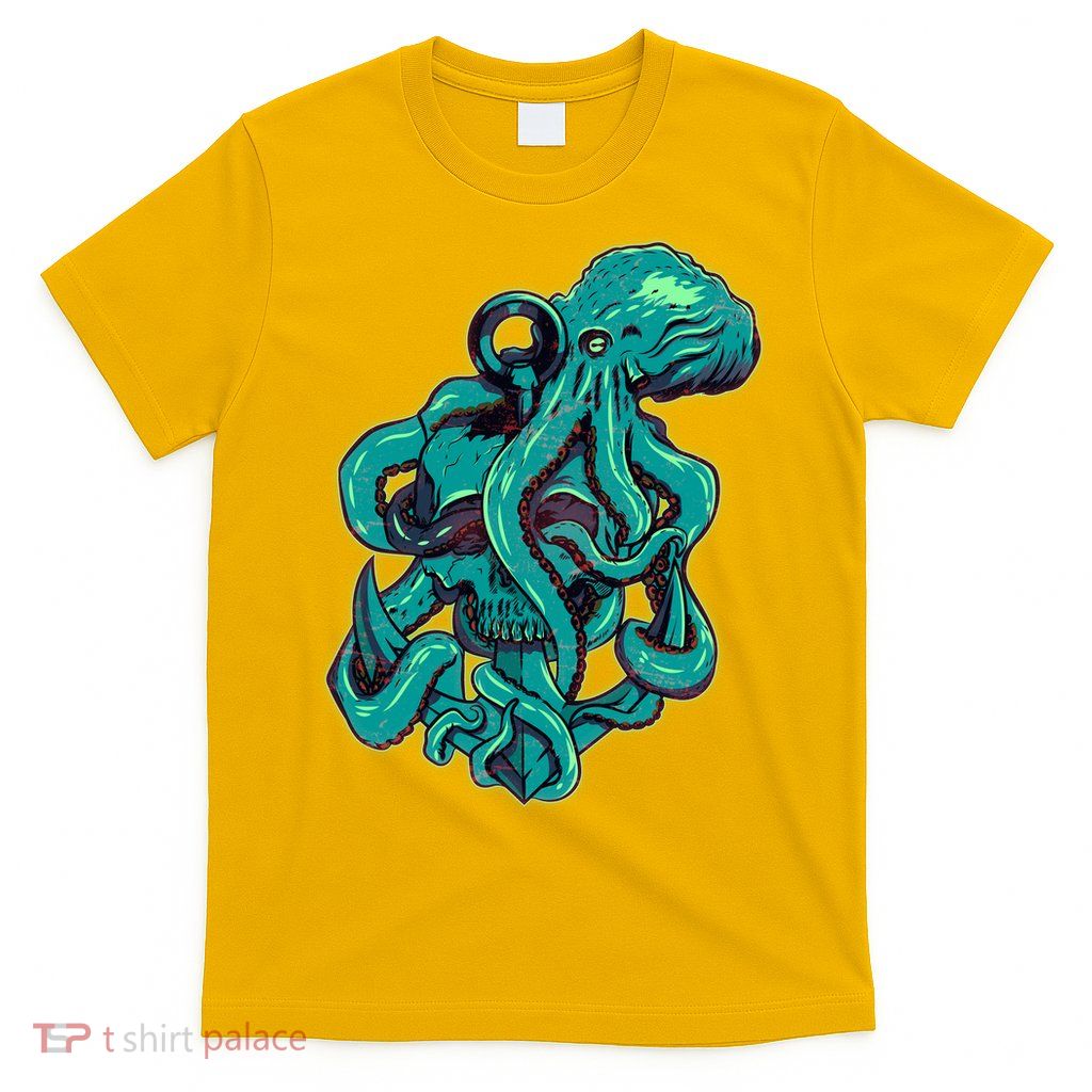 Cool Grunge Octopus Skull T-Shirt