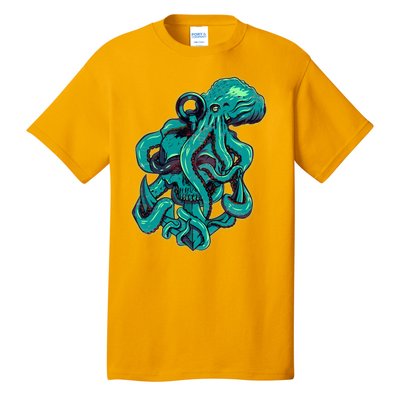 Cool Grunge Octopus Skull Tall T-Shirt