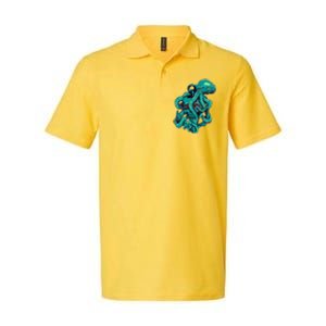 Cool Grunge Octopus Skull Softstyle Adult Sport Polo