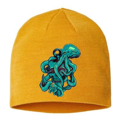 Cool Grunge Octopus Skull Sustainable Beanie