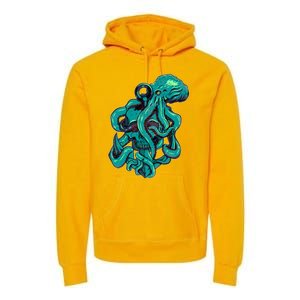 Cool Grunge Octopus Skull Premium Hoodie