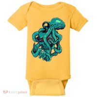 Cool Grunge Octopus Skull Baby Bodysuit