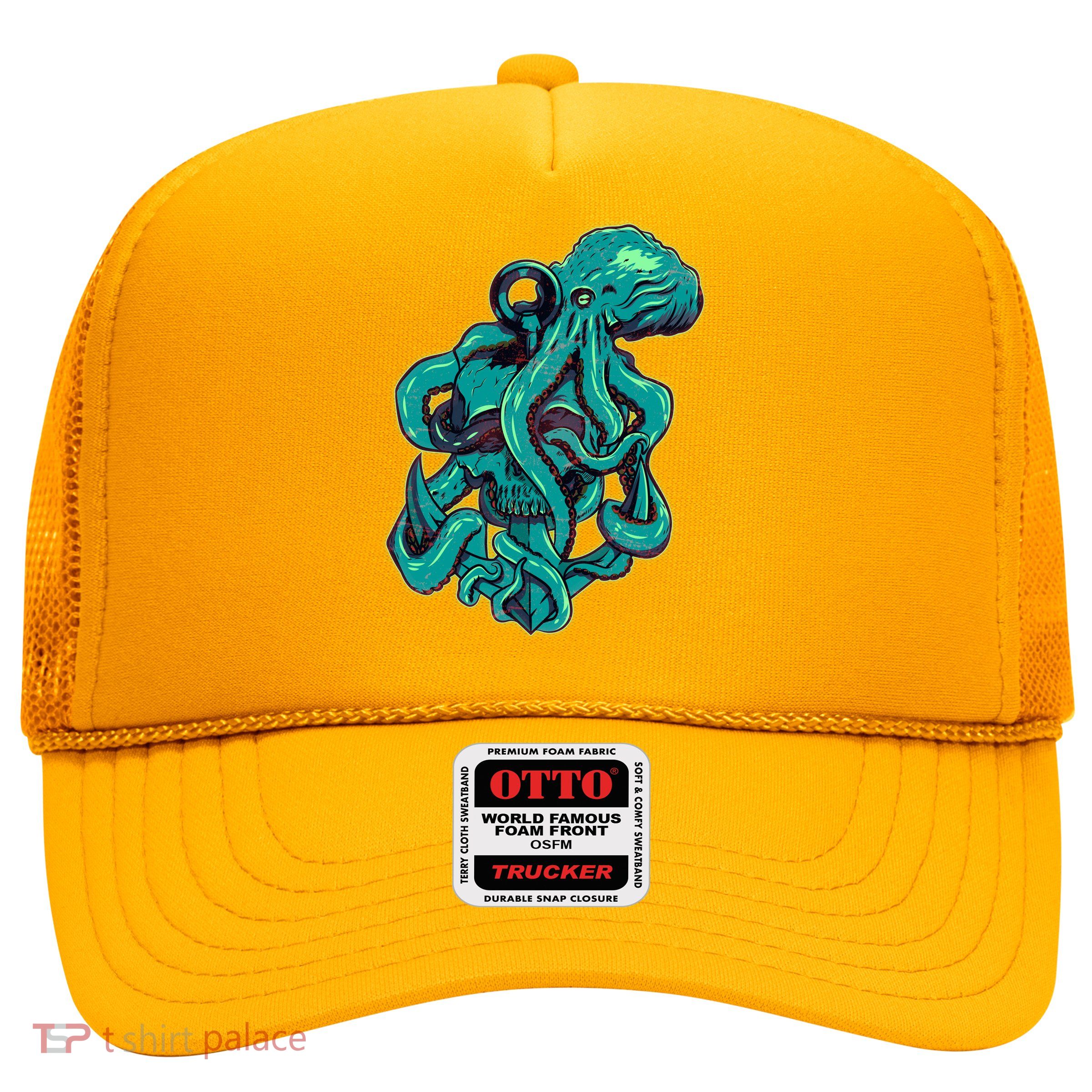 Cool Grunge Octopus Skull Trucker Hat