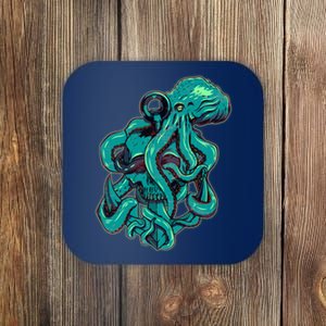 Cool Grunge Octopus Skull Coaster