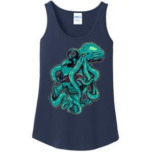 Cool Grunge Octopus Skull Ladies Essential Tank