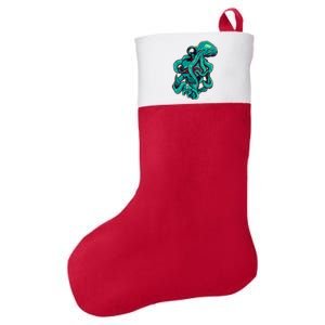 Cool Grunge Octopus Skull Felt Holiday Christmas Stocking