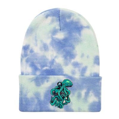 Cool Grunge Octopus Skull Tie Dye 12in Knit Beanie